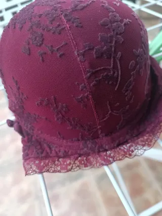 Conjunto lencería encaje burdeos