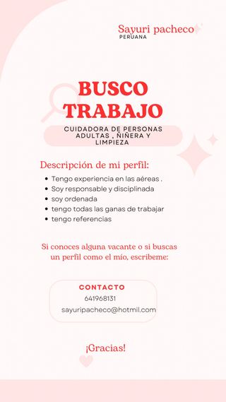 limpieza y cuidadora