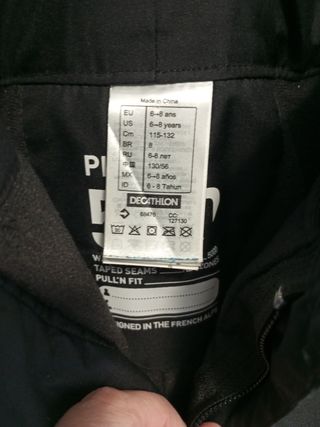 Pantalón de esqui y nieve impermeable talla 6-8