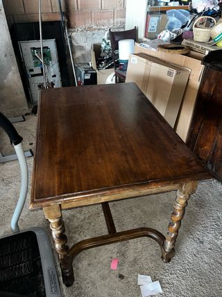 Mesa comedor madera maciza antigua