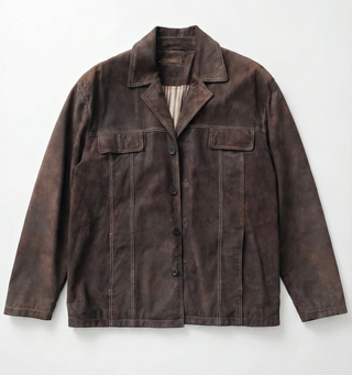 Chaquetón de ante marrón