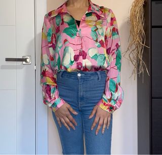 camisa Zara flores Talla S