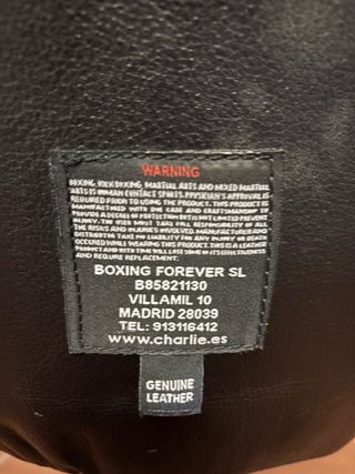 Saco Boxeo Charlie Negro 150x45cm