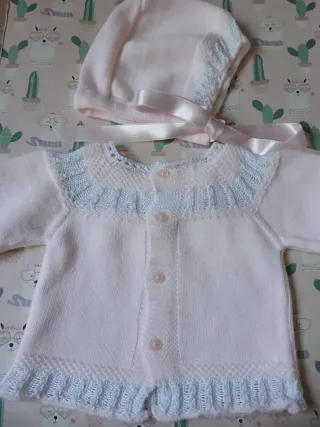 Conjunto jersey y capota bebé 1-3 meses