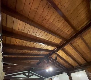 Pérgola de madera y cristali