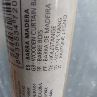 Barra Cortina Madera 2.5m x 20cm Nueva