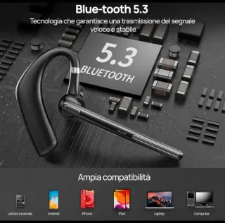 Auricolari Bluetooth 5.3 Mankiw Doppio Microfono