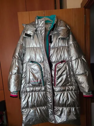 Anorak Hazel plateado acolchado