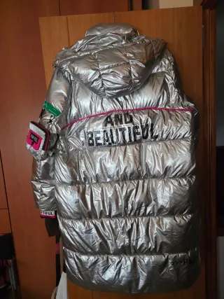 Anorak Hazel plateado acolchado