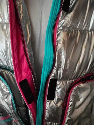 Anorak Hazel plateado acolchado