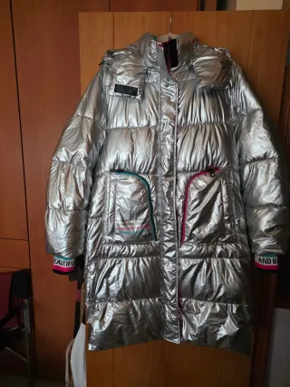 Anorak Hazel plateado acolchado