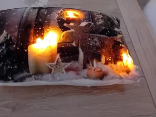 Cuscino Natale con Luci Renna e Candele