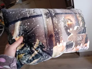 Cuscino Natale con Luci Renna e Candele