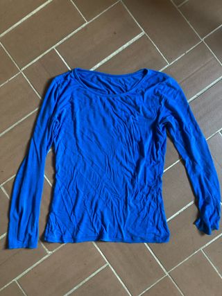 Camiseta manga larga azul eléctrico