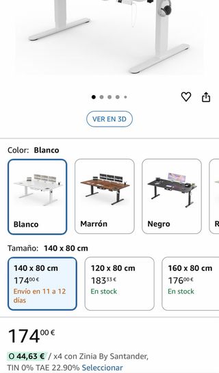 Mesa Escritorio Elevable Blanca