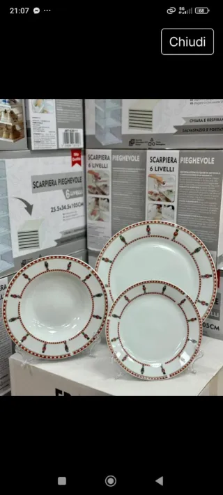 Set di 18 piatti natalizi in ceramica
