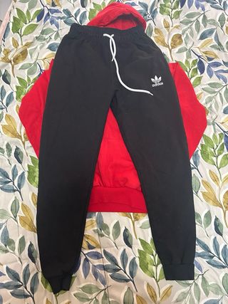 Chándal Adidas Niño Talla M Rojo y Negro