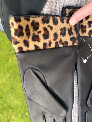 Guantes de piel con pelo natural