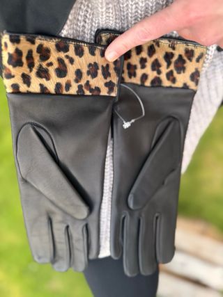 Guantes de piel con pelo natural