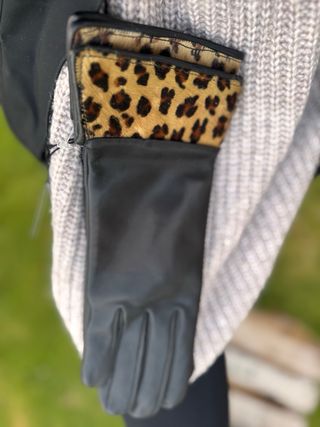 Guantes de piel con pelo natural