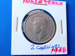 Moneda 2 Chelines Inglaterra 1948