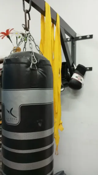 Saco de boxeo y soporte