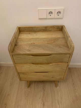 Comodino Maison du Monde Vintage in Legno di Mandorlo