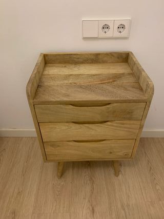 Comodino Maison du Monde Vintage in Legno di Mandorlo