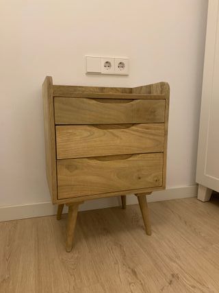 Comodino Maison du Monde Vintage in Legno di Mandorlo