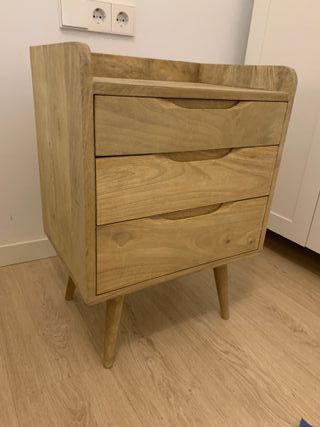 Comodino Maison du Monde Vintage in Legno di Mandorlo