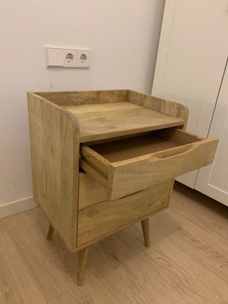 Comodino Maison du Monde Vintage in Legno di Mandorlo