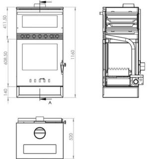 Estufa Leña TAKASHI Ventilada ESL197002