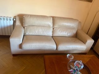 Sofá 3+2 plazas piel beige