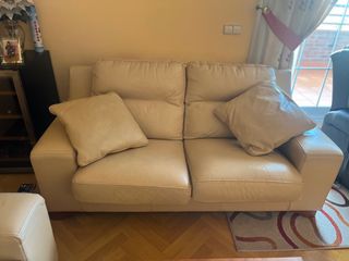 Sofá 3+2 plazas piel beige