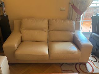 Sofá 3+2 plazas piel beige