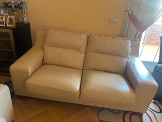 Sofá 3+2 plazas piel beige