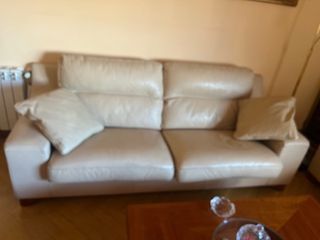 Sofá 3+2 plazas piel beige