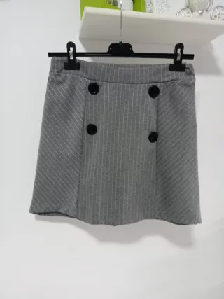 Gonna dritta gessata grigia