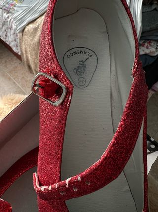 Zapatos Flamenco Niña Rojos Brillantes