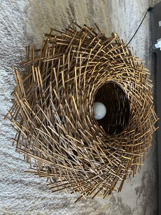 Lámpara ambiental salón bambú