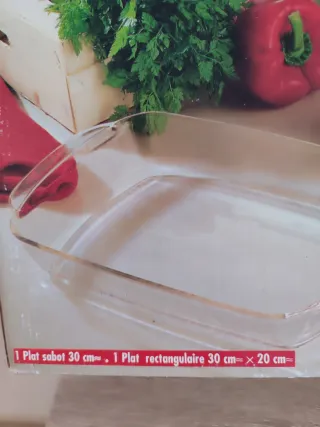 Juego de 2 fuentes de vidrio para horno