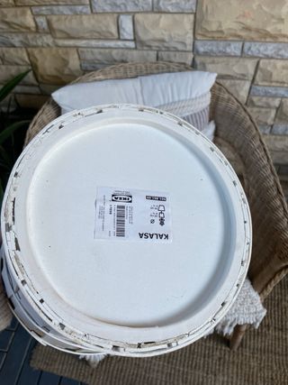 Fioriera in legno bianco