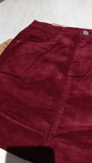 Gonna in velluto bordeaux