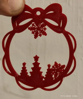 Decorazione Natalizia Fiocco Rosso ARTIGIANALE