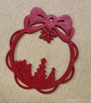 Decorazione Natalizia Fiocco Rosso ARTIGIANALE