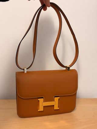 Bolso Hermès Naranja Dorado