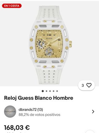 Reloj Guess Blanco y Dorado