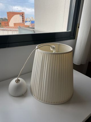 Pantalla de lámpara plisada beige