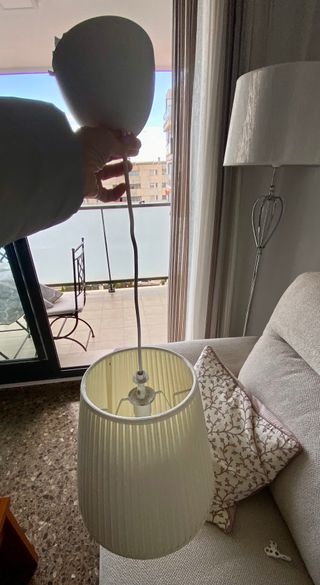 Pantalla de lámpara plisada beige