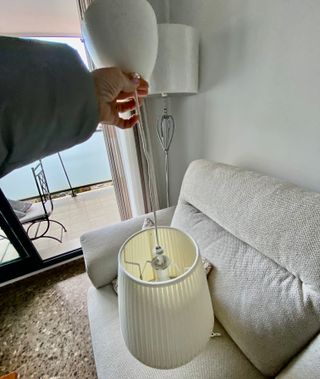 Pantalla de lámpara plisada beige